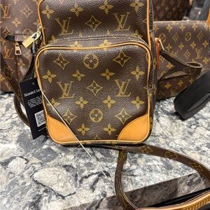 Louis Vuitton Brown and Tan Monogram Bag